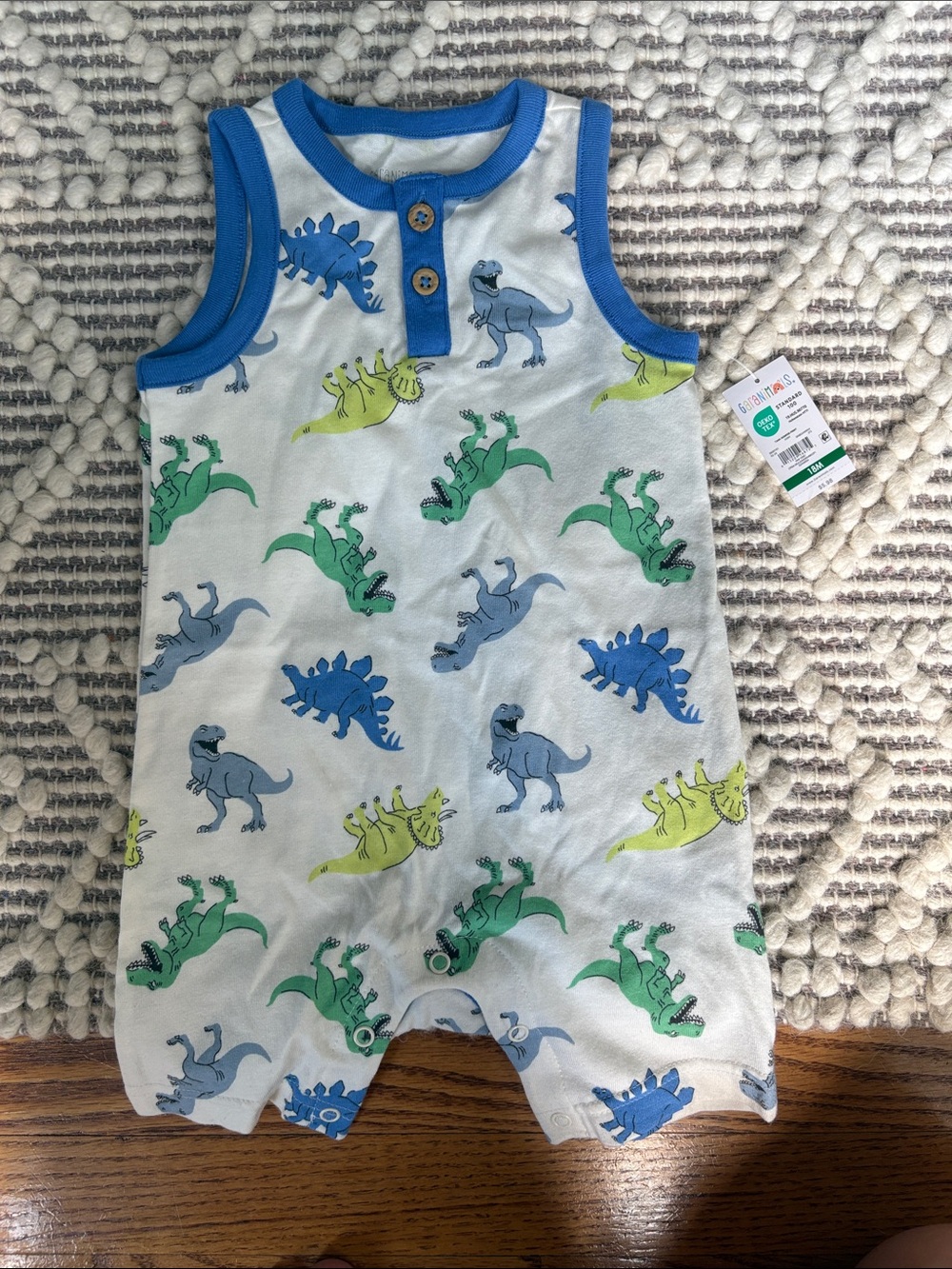 Garanimals Blue, Green & Yellow Dino Tank One-Piece